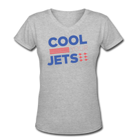 Random designs- "COOL YOUR JETS" Women's V-Neck T-Shirt - gray