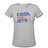 Random designs- "COOL YOUR JETS" Women's V-Neck T-Shirt - gray