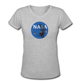 Random Designs- "NASA/ASTRO" Women's V-Neck T-Shirt - gray