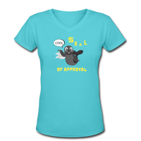 Random designs- "SEAL OF APPROVAL" Women's V-Neck T-Shirt - aqua