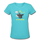 Random designs- "SEAL OF APPROVAL" Women's V-Neck T-Shirt - aqua