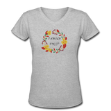 Gifts for Family- ""FAMILY FIRST" Women's V-Neck T-Shirt - gray