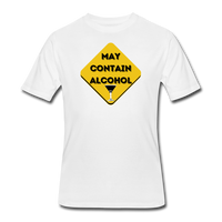 Beer shirts- "MAY CONTAIN ALCOHOL" Men's tee - white
