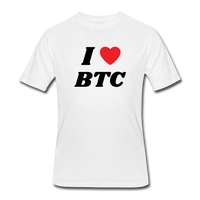 Bitcoin shirts- "I HEART BTC" Men’s tee - white