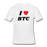 Bitcoin shirts- "I HEART BTC" Men’s tee - white