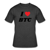 Bitcoin shirts- "I HEART BTC" Men’s tee - heather black