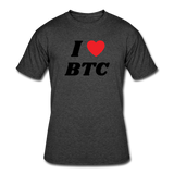 Bitcoin shirts- "I HEART BTC" Men’s tee - heather black