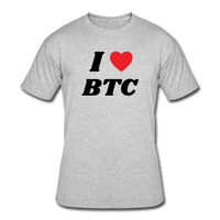 Bitcoin shirts- "I HEART BTC" Men’s tee - heather gray