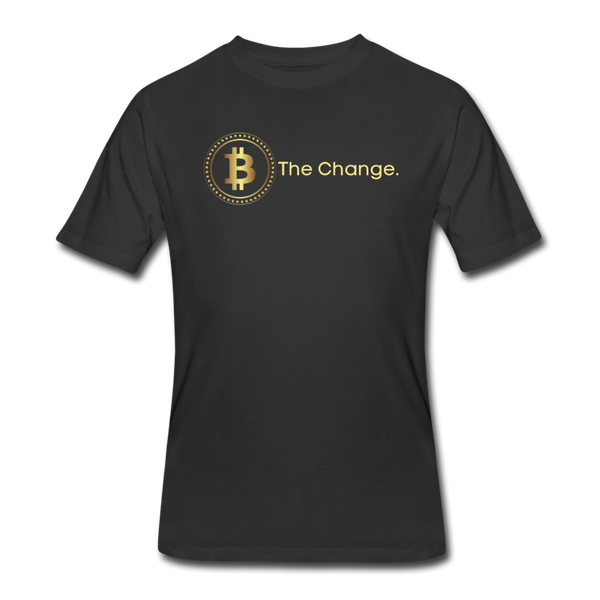 Bitcoin shirts- "B THE CHANGE" Men's tee - black