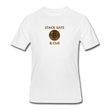 Bitcoin shirts- "STACK SATS & CHILL" Men’s tee - white