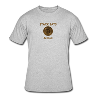 Bitcoin shirts- "STACK SATS & CHILL" Men’s tee - heather gray