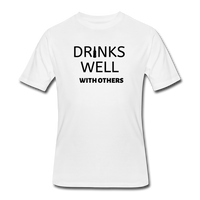 Beer shirts- "DRINKS WELL WITH OTHERS" Men's tee - white