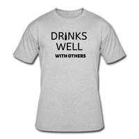 Beer shirts- "DRINKS WELL WITH OTHERS" Men's tee - heather gray