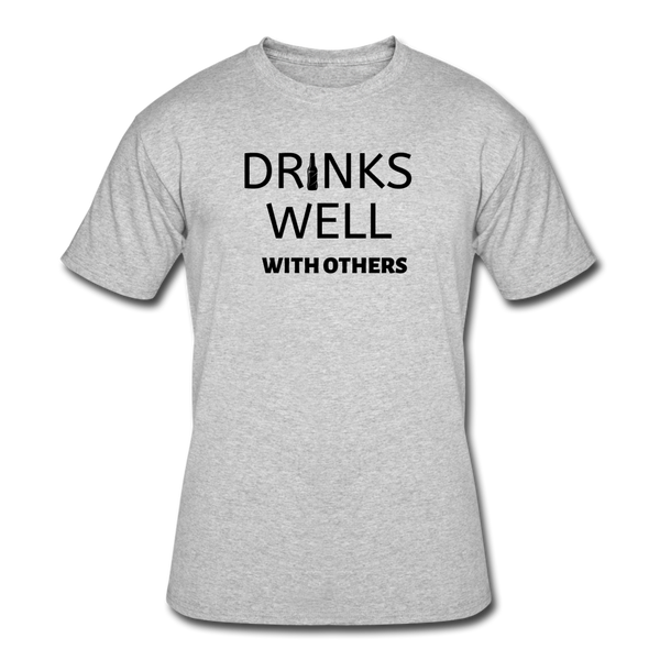 Beer shirts- "DRINKS WELL WITH OTHERS" Men's tee - heather gray