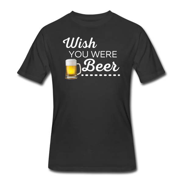Beer shirts- "WISH YOU WERE BEER" Men's tee - black
