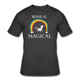 Beer shirts- "WINE IS MAGICAL" Men's tee - heather black