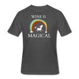 Beer shirts- "WINE IS MAGICAL" Men's tee - charcoal