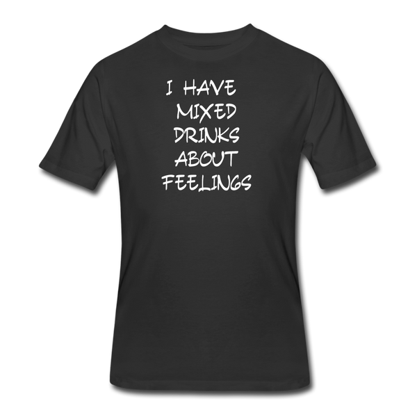 Beer shirts- "MIXED DRINKS ABOUT FEELINGS" Men's tee - black