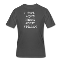 Beer shirts- "MIXED DRINKS ABOUT FEELINGS" Men's tee - charcoal