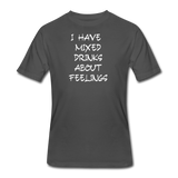 Beer shirts- "MIXED DRINKS ABOUT FEELINGS" Men's tee - charcoal