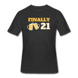 Beer shirts- "FINALLY 21" Men's tee - black