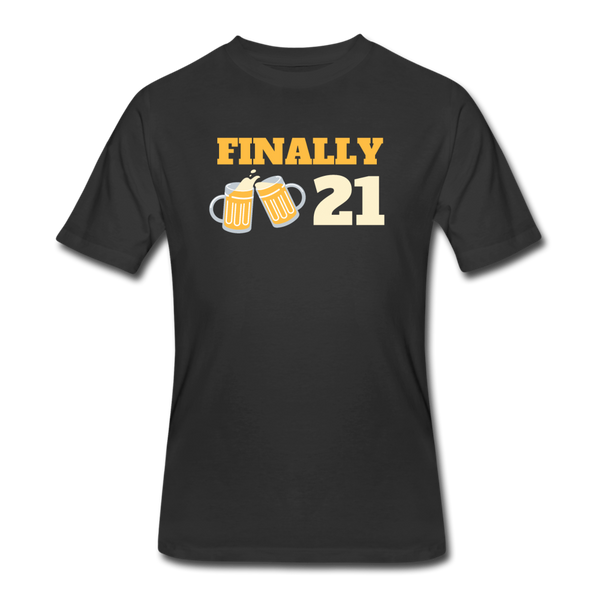 Beer shirts- "FINALLY 21" Men's tee - black