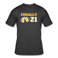 Beer shirts- "FINALLY 21" Men's tee - heather black