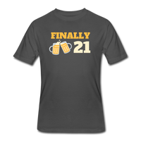 Beer shirts- "FINALLY 21" Men's tee - charcoal