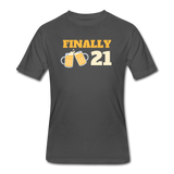 Beer shirts- "FINALLY 21" Men's tee - charcoal