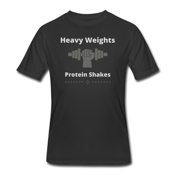 Gym Shirts- "HEAVY WEIGHTS/SHAKES" Men's tee - black