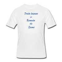 Gym Shirts- "TRAIN INSANE" Men's tee - white