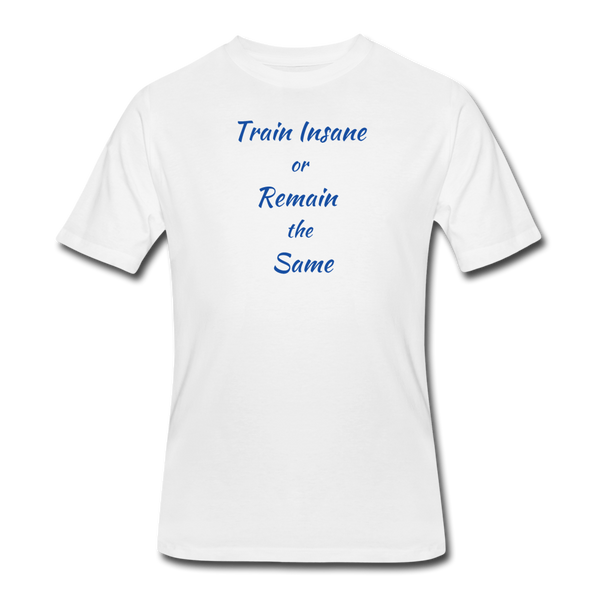 Gym Shirts- "TRAIN INSANE" Men's tee - white