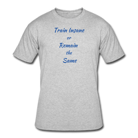 Gym Shirts- "TRAIN INSANE" Men's tee - heather gray