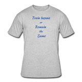 Gym Shirts- "TRAIN INSANE" Men's tee - heather gray