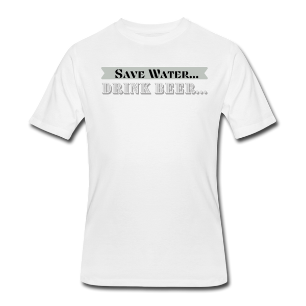 Beer shirts- "SAVE WATER DRINK BEER" Men’s tee - white