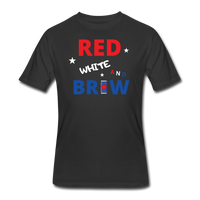 Beer shirts- "RED WHITE AND BREW" Men's tee - black