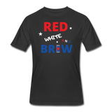 Beer shirts- "RED WHITE AND BREW" Men's tee - black