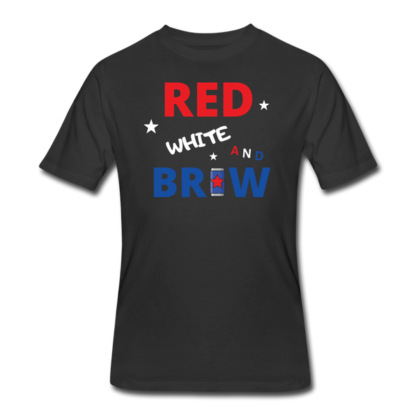 Beer shirts- "RED WHITE AND BREW" Men's tee - black