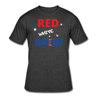Beer shirts- "RED WHITE AND BREW" Men's tee - heather black