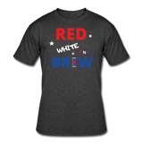 Beer shirts- "RED WHITE AND BREW" Men's tee - heather black