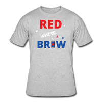 Beer shirts- "RED WHITE AND BREW" Men's tee - heather gray