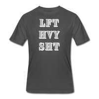 Gym Shirts- "LFT HVY SHT" Men's tee - charcoal