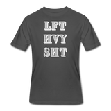 Gym Shirts- "LFT HVY SHT" Men's tee - charcoal