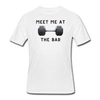 Gym shirts- "MEET ME" Men’s tee - white