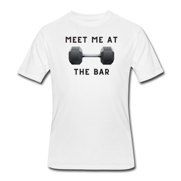 Gym shirts- "MEET ME" Men’s tee - white