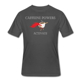 Coffee gifts- "CAFFEINE POWERS ACTIVATE" Men's tee - charcoal