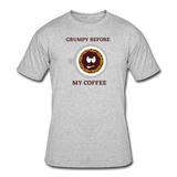Coffee gifts- "GRUMPY BEFORE COFFEE" Men's tee - heather gray