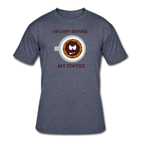 Coffee gifts- "GRUMPY BEFORE COFFEE" Men's tee - navy heather