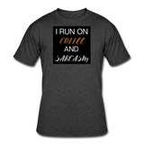 Coffee gifts- "COFFEE AND SARCASM" Men's tee - heather black