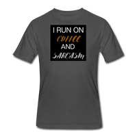 Coffee gifts- "COFFEE AND SARCASM" Men's tee - charcoal